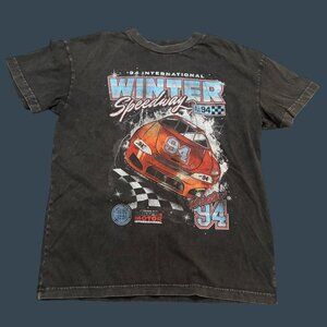 Abercrombie & Fitch Winter Speedway Graphic T-Shirt L Black Short Sleeve